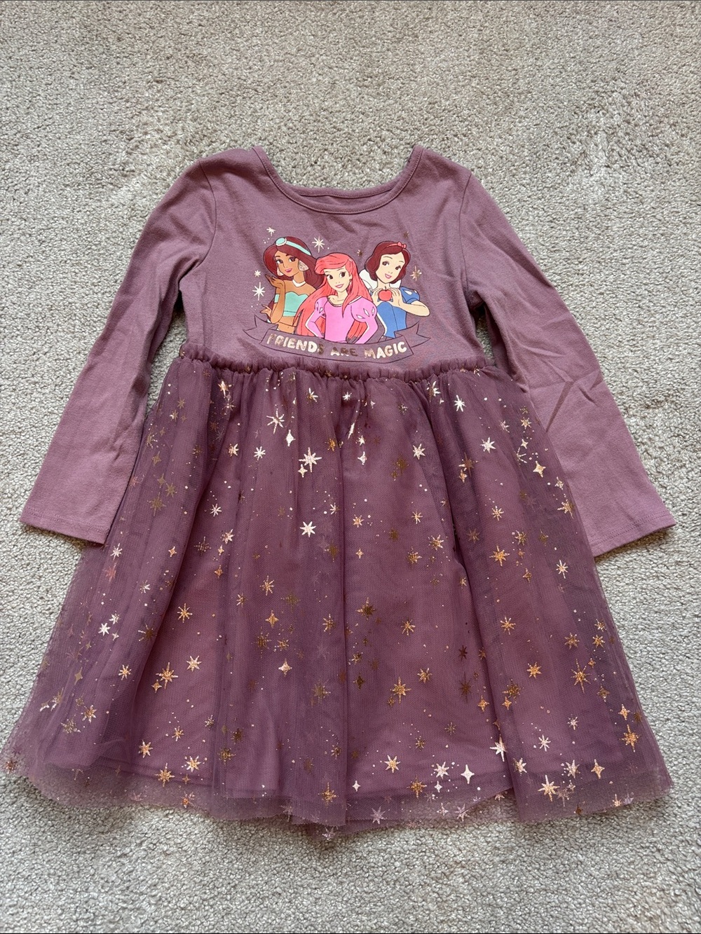 Disney jumping beans Mauve-Purple Princess Tulle Dress with Gold Stars